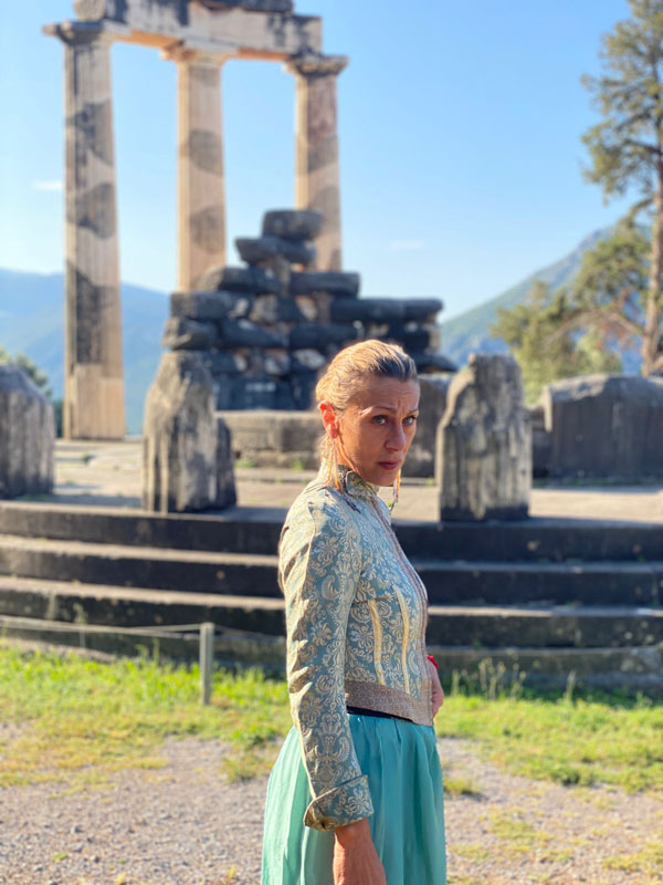 Apostolia Papadamaki portrait at Delphi